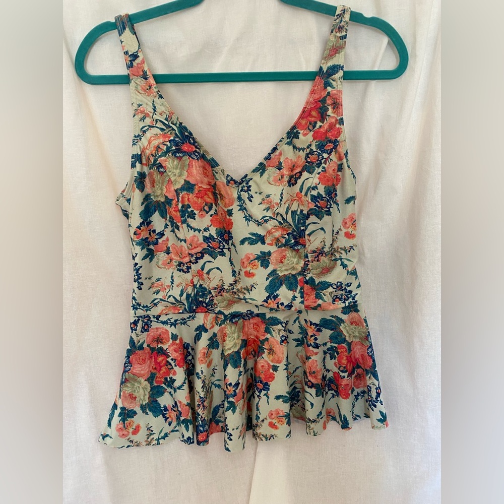 Anthropologie XL swim peplum floral top 🌊☀️ swimwear